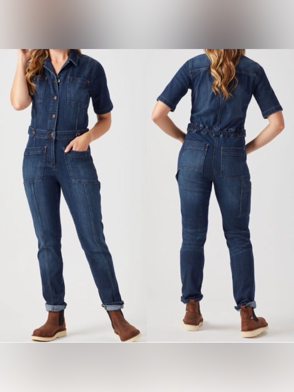 Duluth Trading Co Dark Indigo Denim Women's Overalls